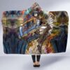 focused mikasa hooded blanket 250432 - Anime Blanket Shop