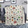 ghibli chibi character microfleece blanket premium aop 740 - Anime Blanket Shop