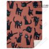 jiji black cat microfleece blanket m premium aop 117 - Anime Blanket Shop